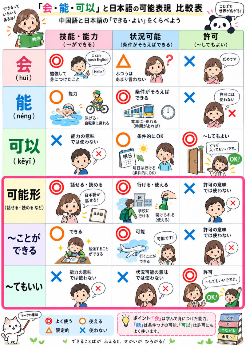 「ことができます」「可能形」まとめ