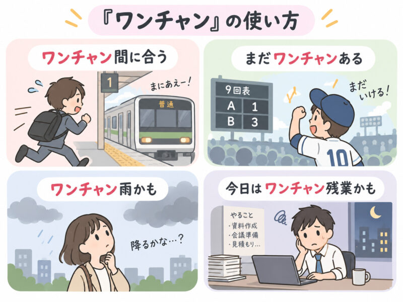 「ワンチャン」使用例イラスト