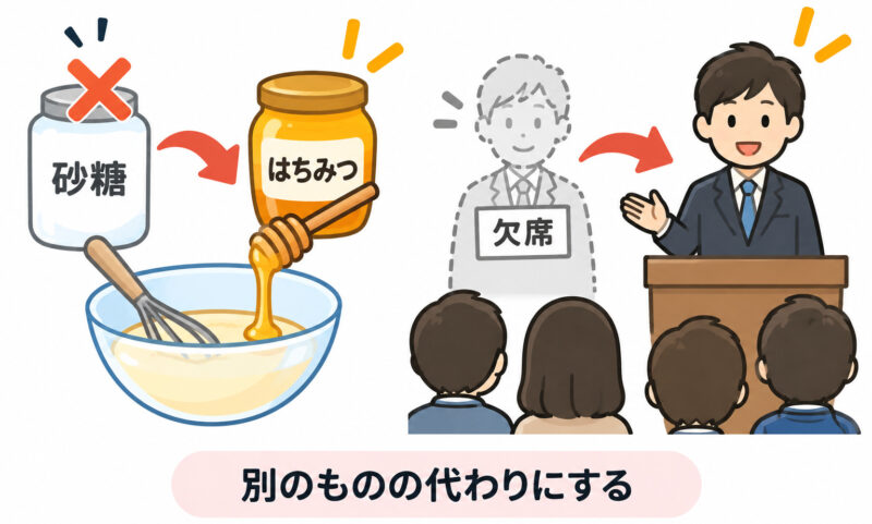 「代える」
