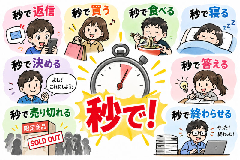 「秒で」さまざまな使い方