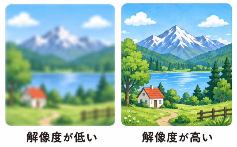 「解像度が低い・高い」