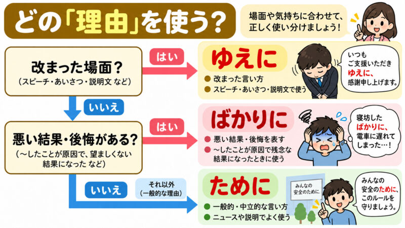 どの「理由」を使う？