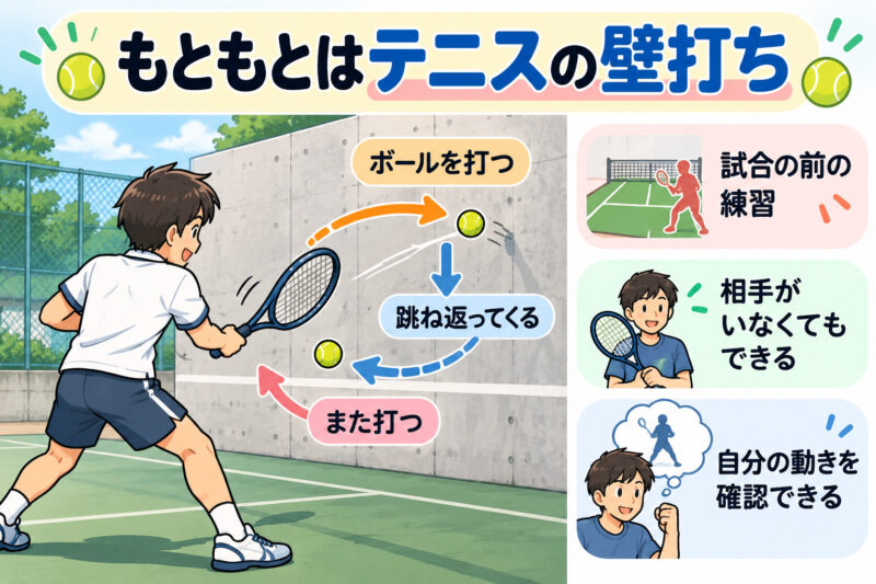 テニスの壁打ち