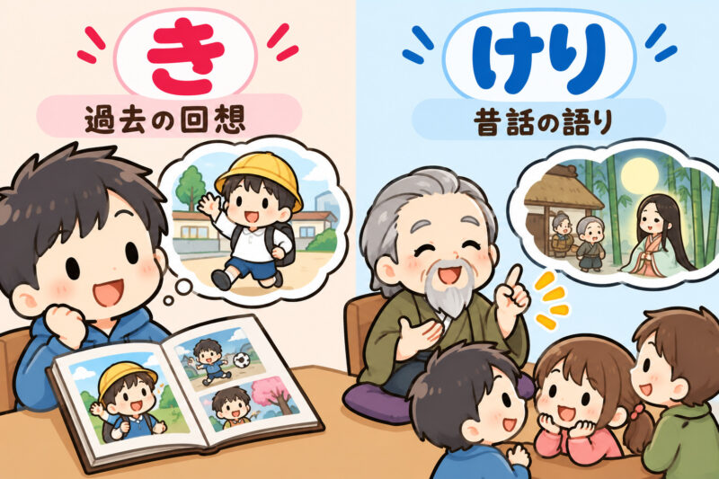 ①「き」と「けり」の違い