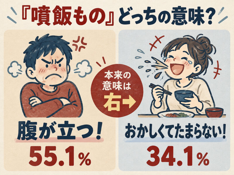 ①「噴飯もの」意味比較