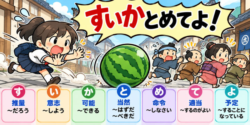 ①スイカを止めて！街角文法ポスター