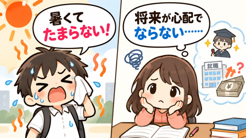①暑さと将来の心配比較図