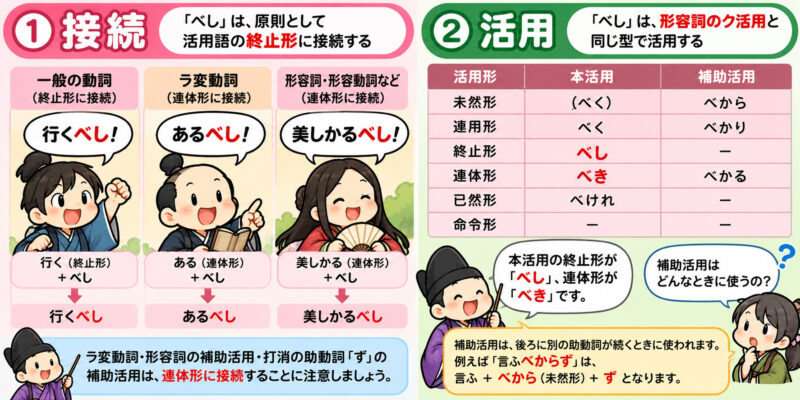 ③古典文法「べし」学習ポスター