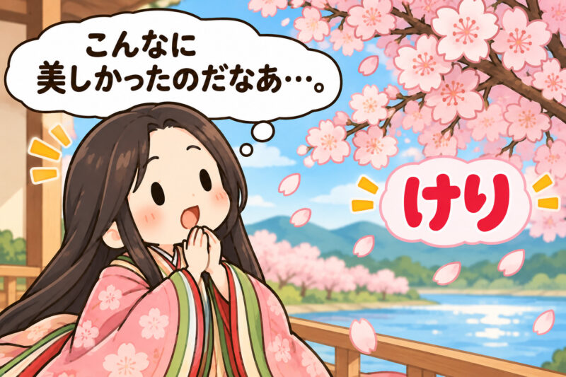 ③桜を見上げる平安の姫君