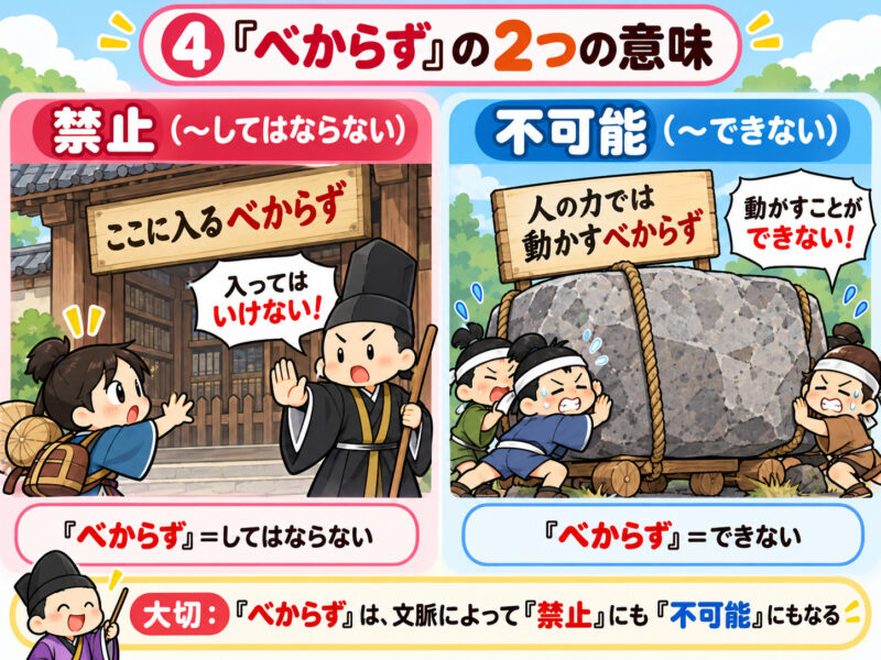④「べからず」2つの意味図解