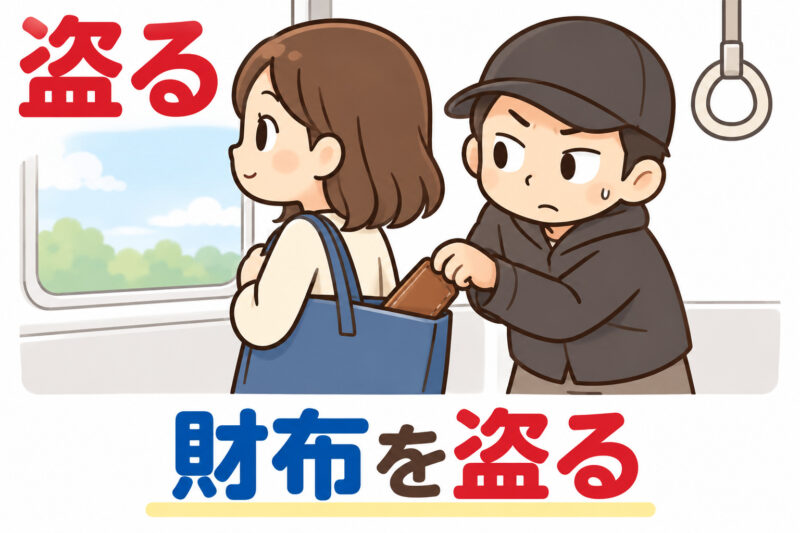 ⑧電車内の財布とバッグ