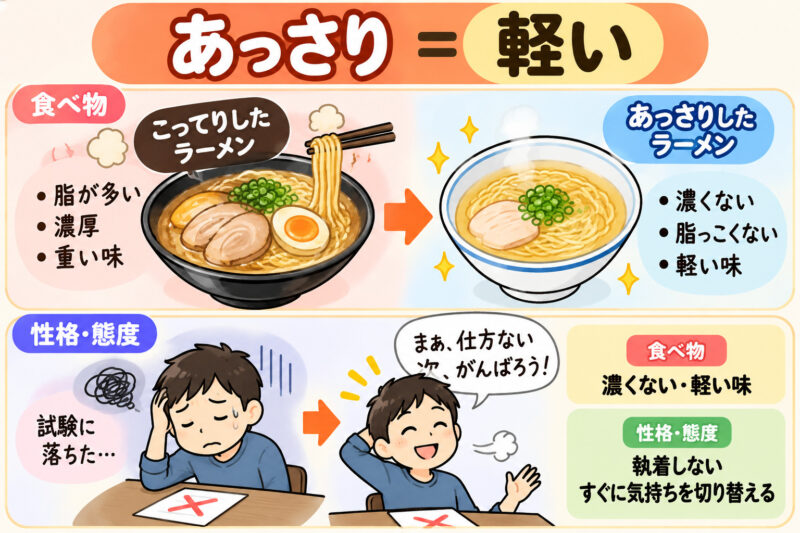 「あっさり」の意味図解