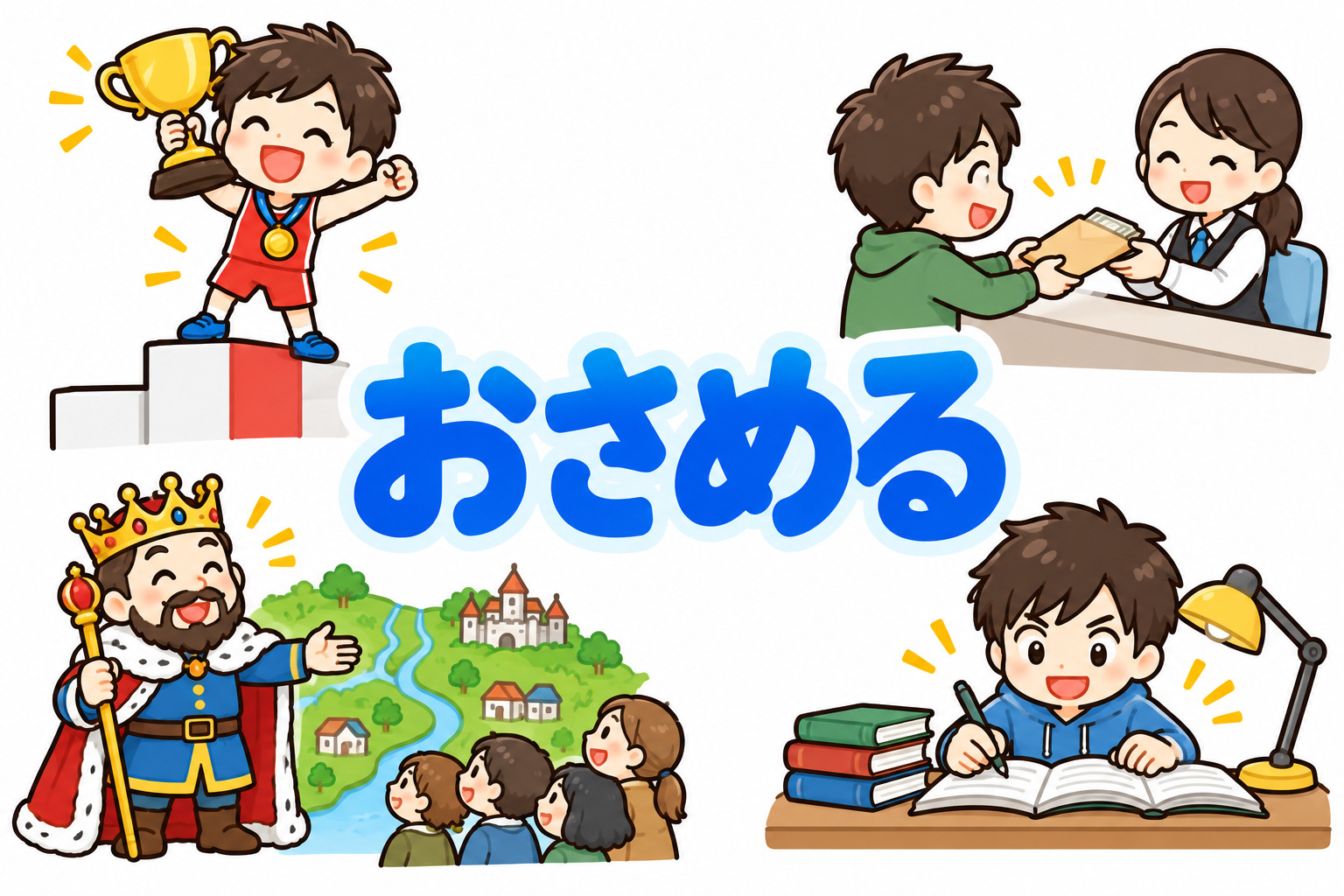 「おさめる」