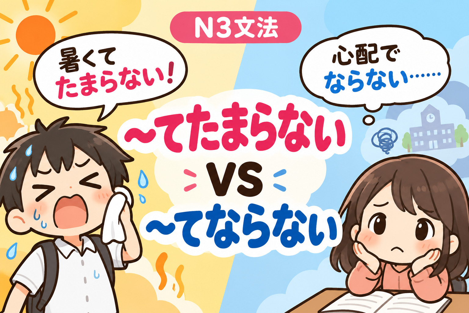 「たまらない」「てならない」