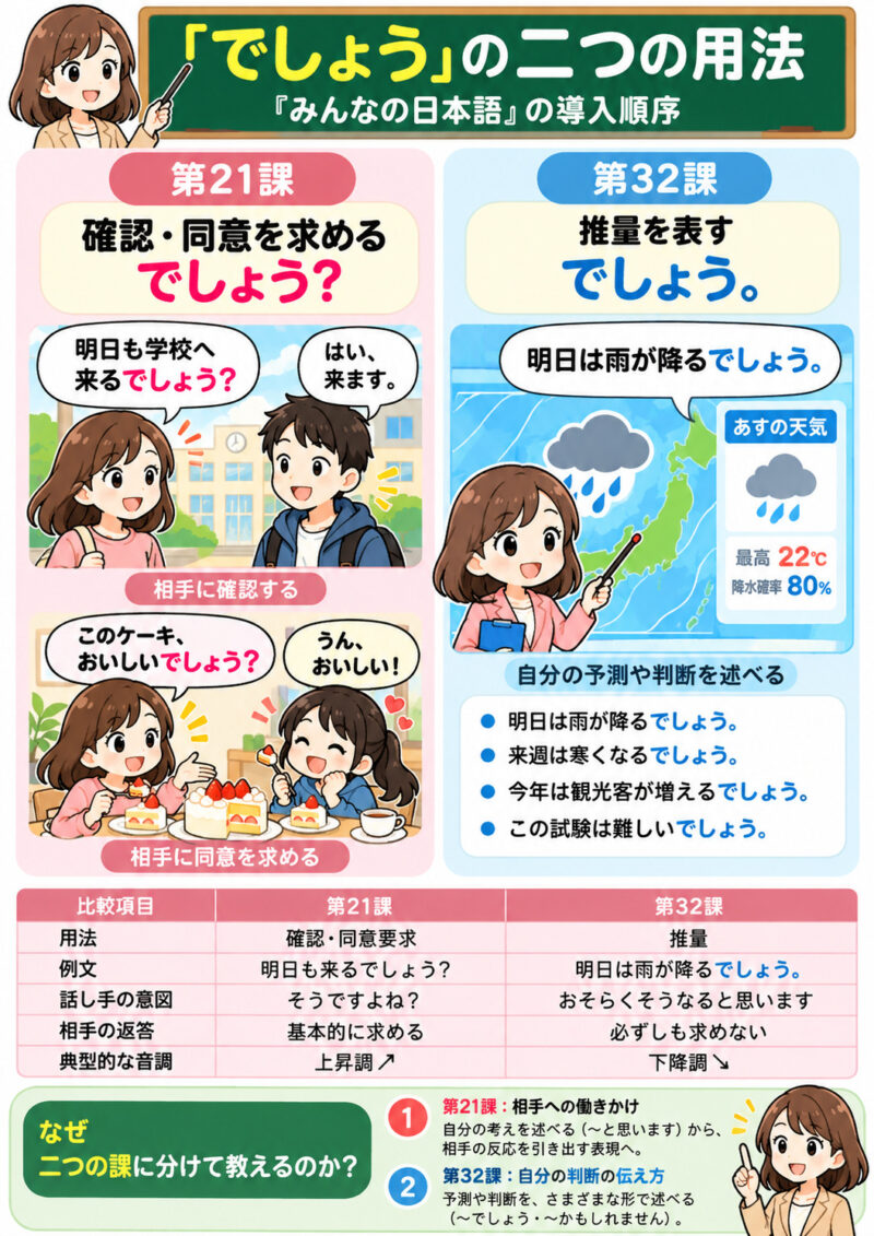 「でしょう」の二つの用法まとめ