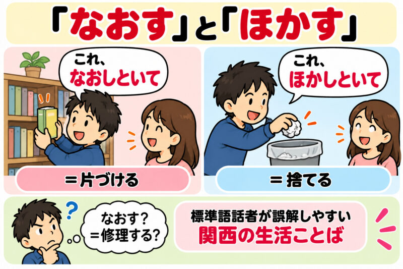「なおす」と「ほかす」関西ことば解説