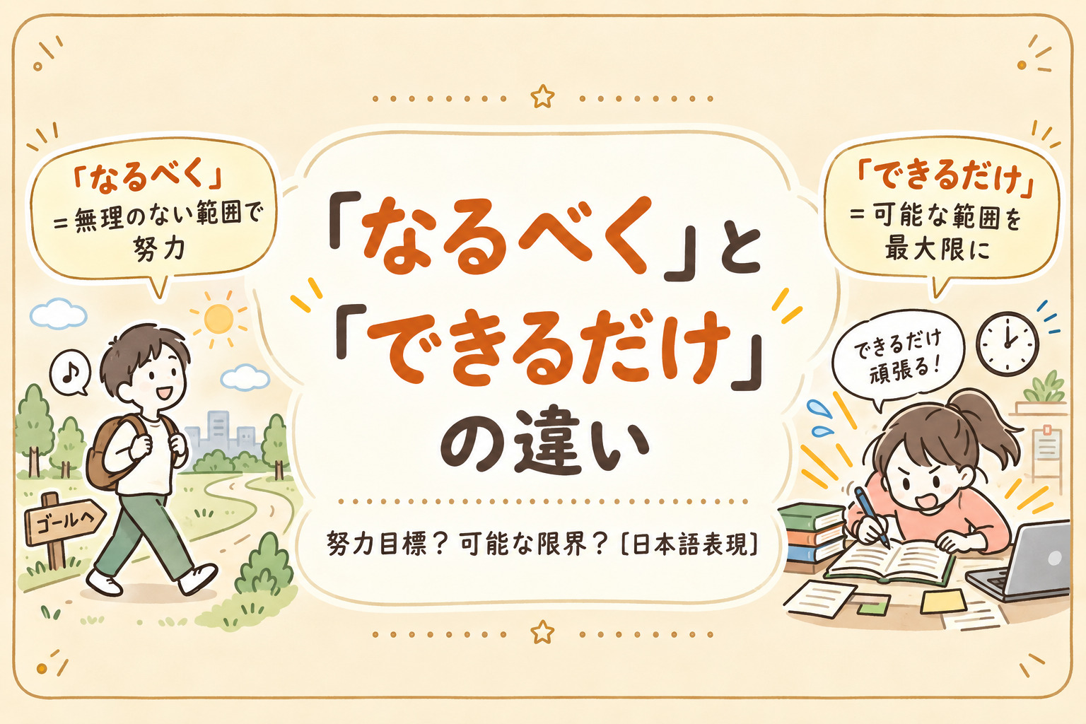 「なるべく」と「できるだけ」