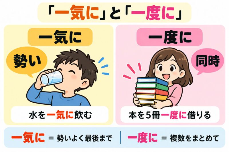 「一気に」と「一度に」の違い①