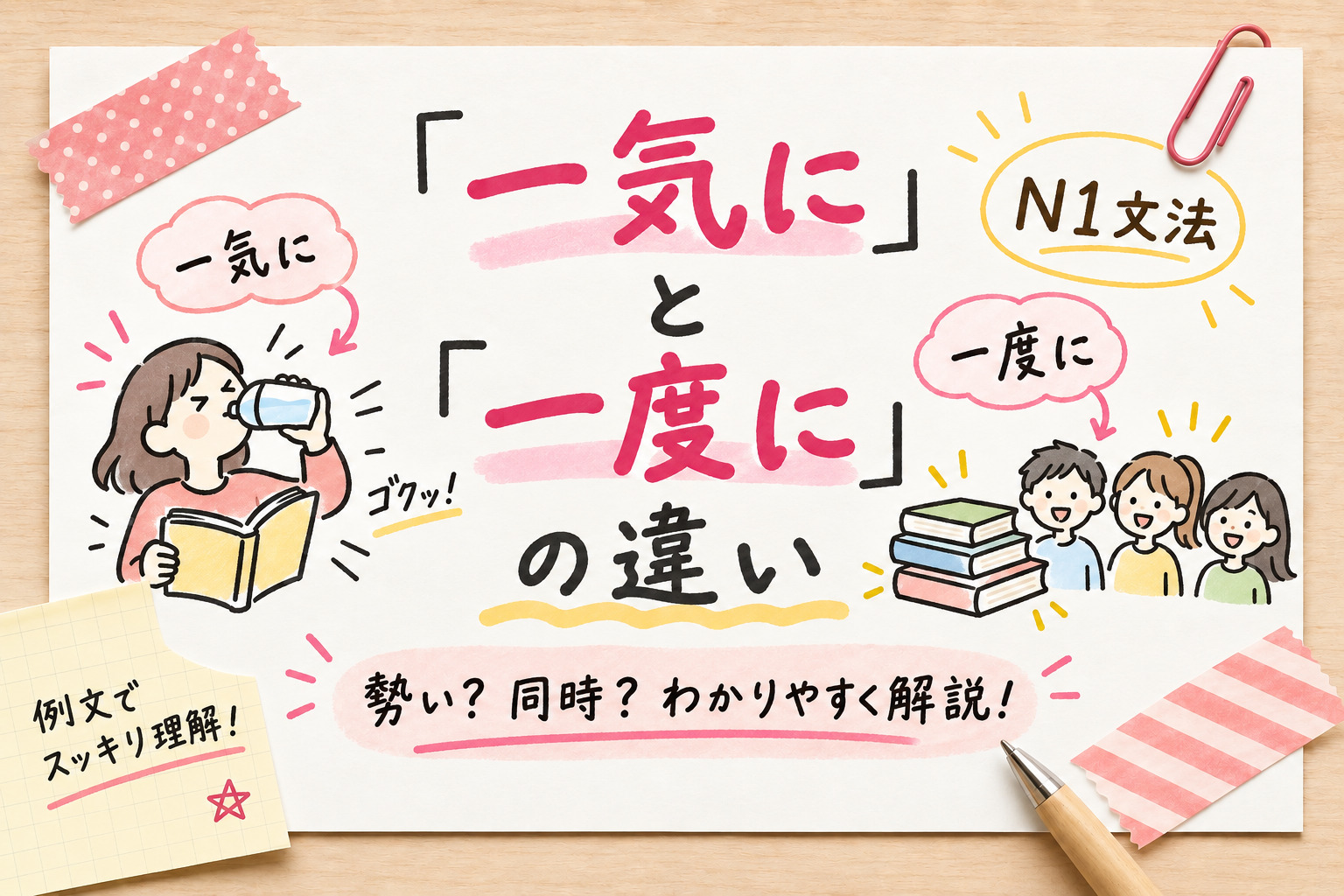 「一気に」と「一度に」