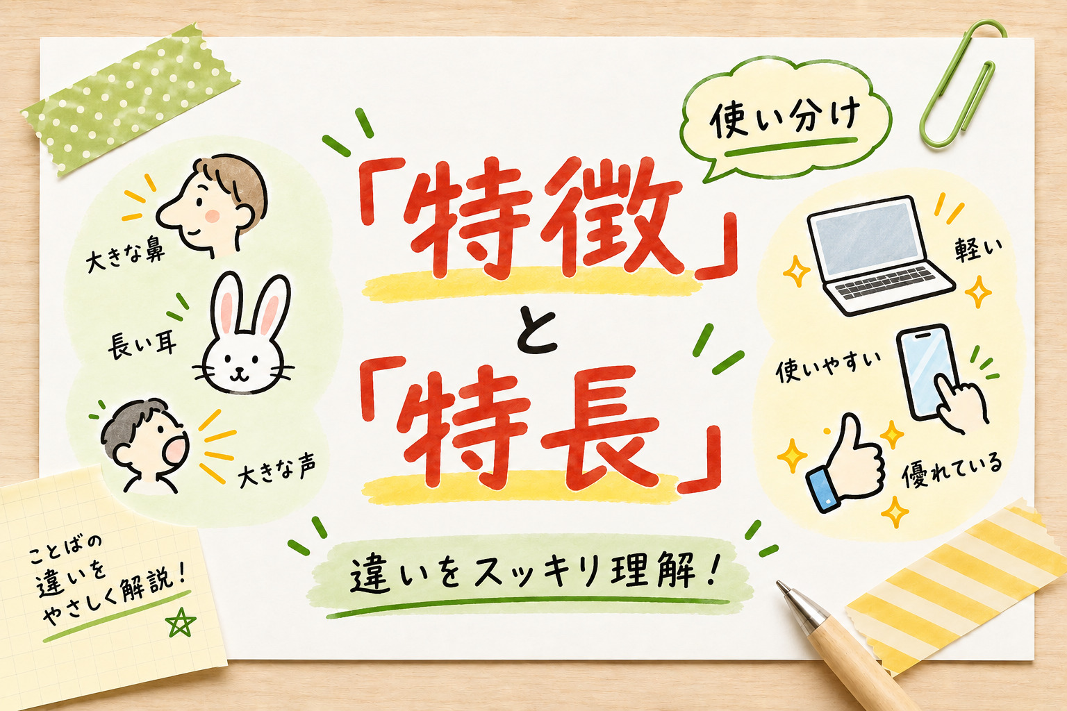 「特徴」と「特長」の使い分け解説