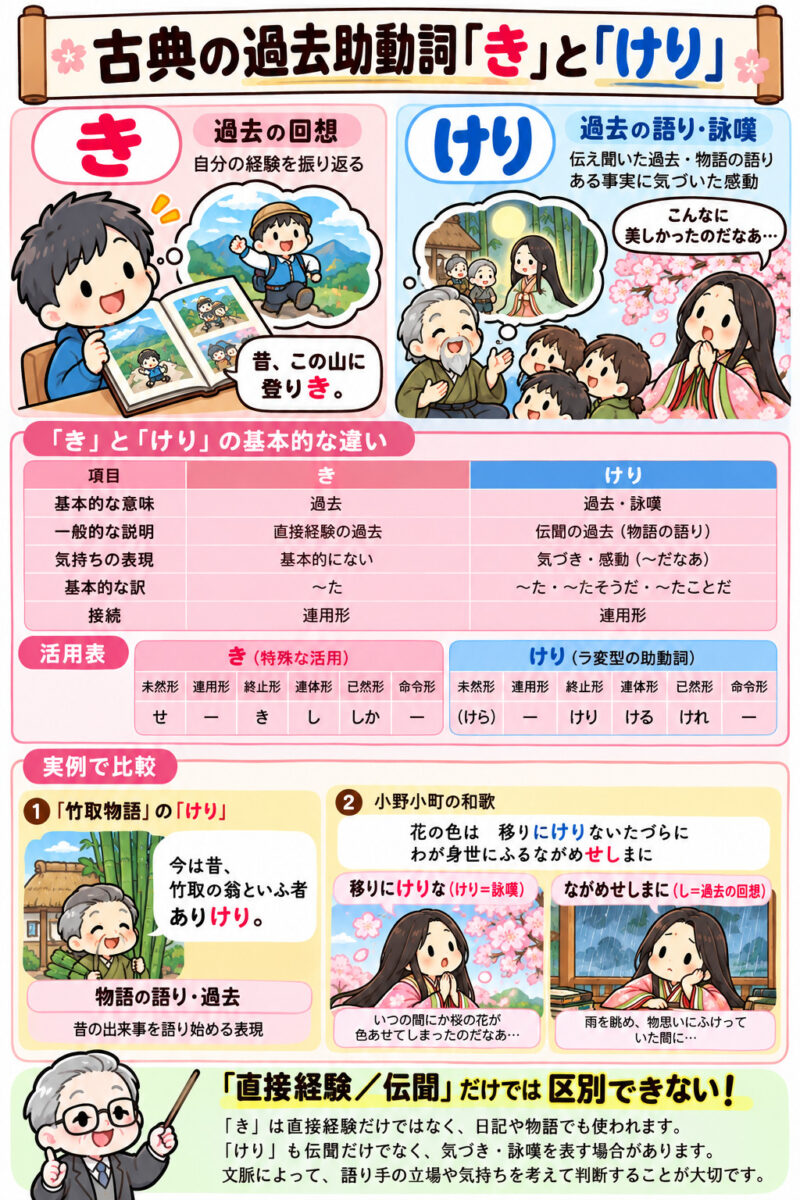 古典助動詞「き」と「けり」まとめ
