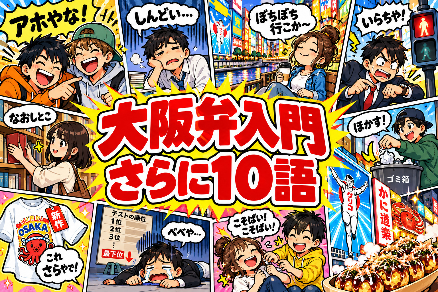 大阪弁入門！大阪満載マンガコラージュ
